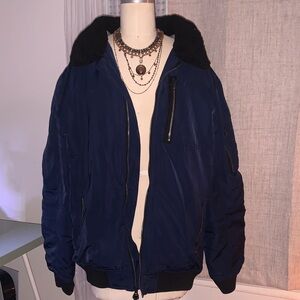Men's Navy Blue Bomber Jacket